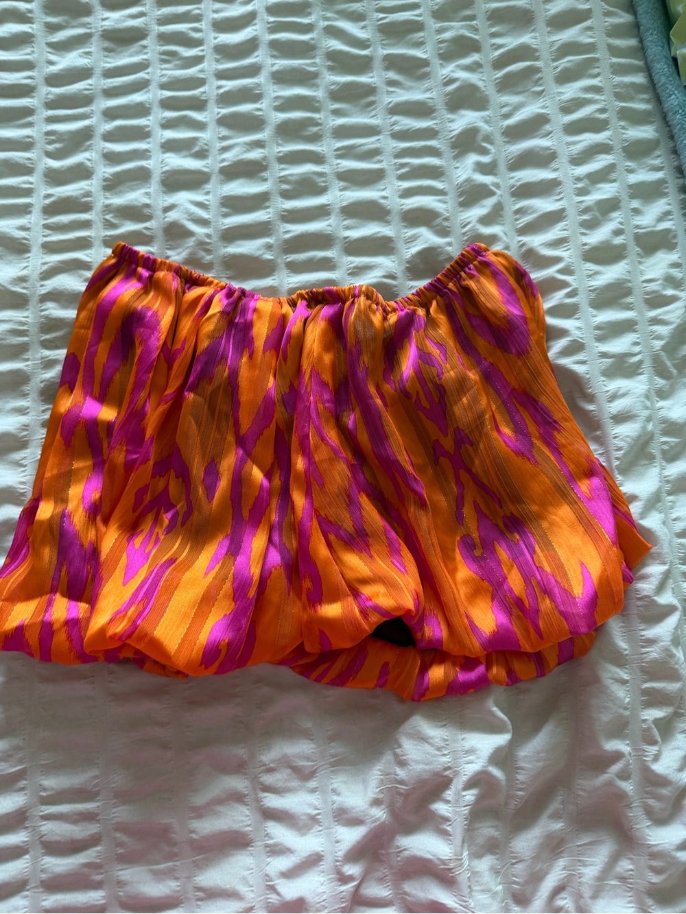 Bold Orange & Pink strapless Women's Blouse
